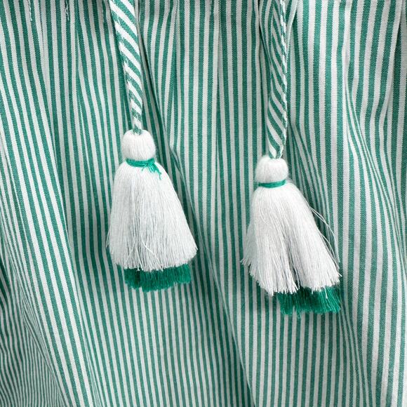 Vinyard Vines Striped Pintuck Long Sleeve Top in Stripe Seawall Green Size S - Picture 9 of 11